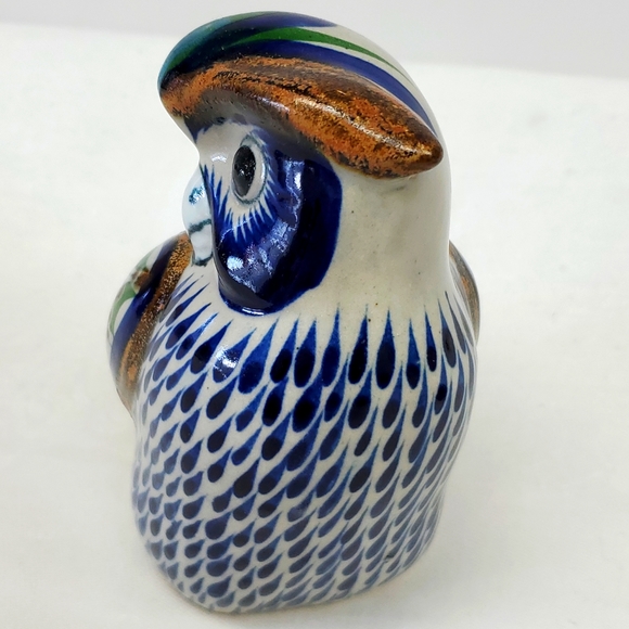 Mexican handmade Tonala artist signed folk art owl-figure made in Mexico - Picture 3 of 8